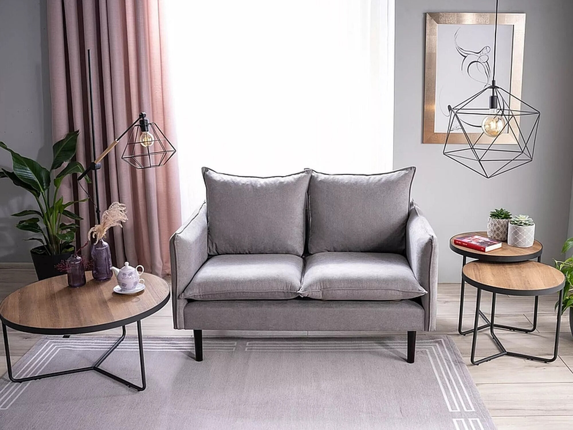 Salontafel set Detroit 570 (Notenhout + Zwart)