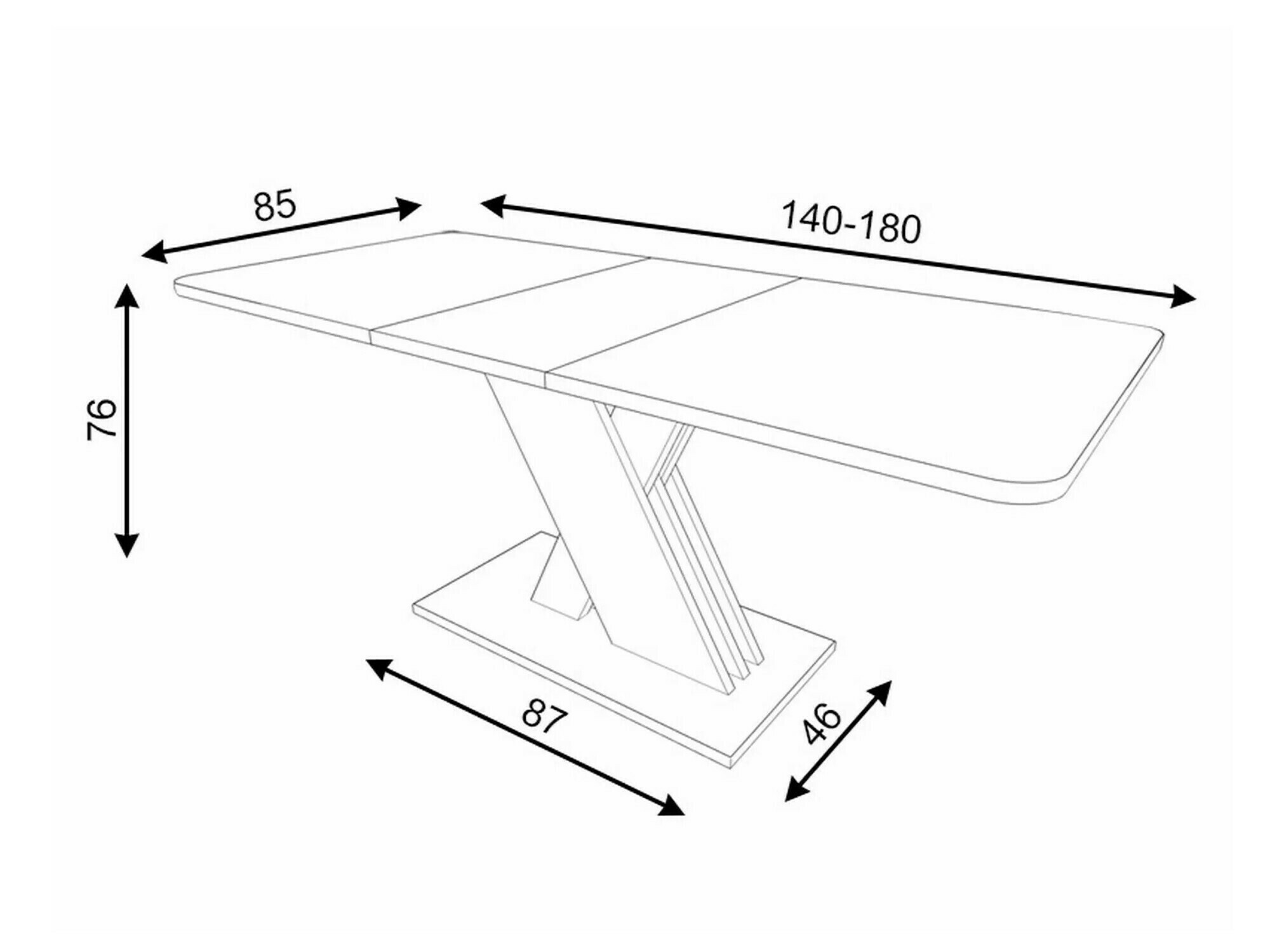 Tafel Detroit 568 (Wotan eik + Grijs)