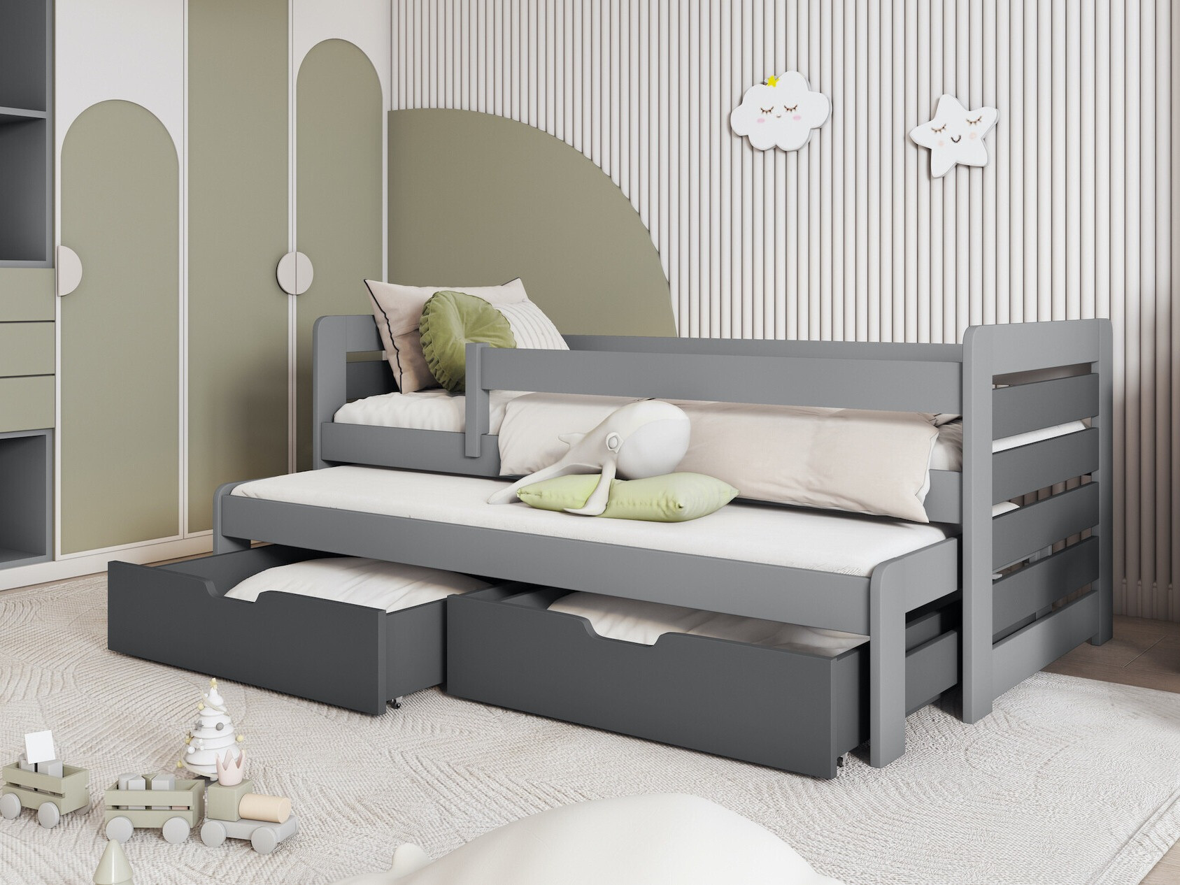 Bed Henderson 128 (Grijs + Grafiet)