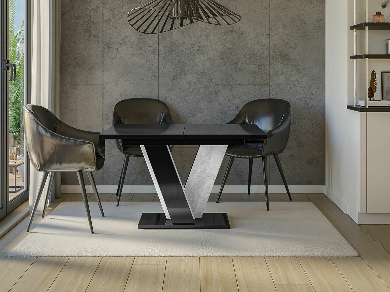 Tafel Goodyear 125 (Glanzend zwart + Beton)