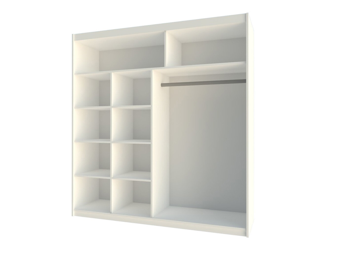 Kledingkast Honolulu 111 (Wit + Glanzend wit)