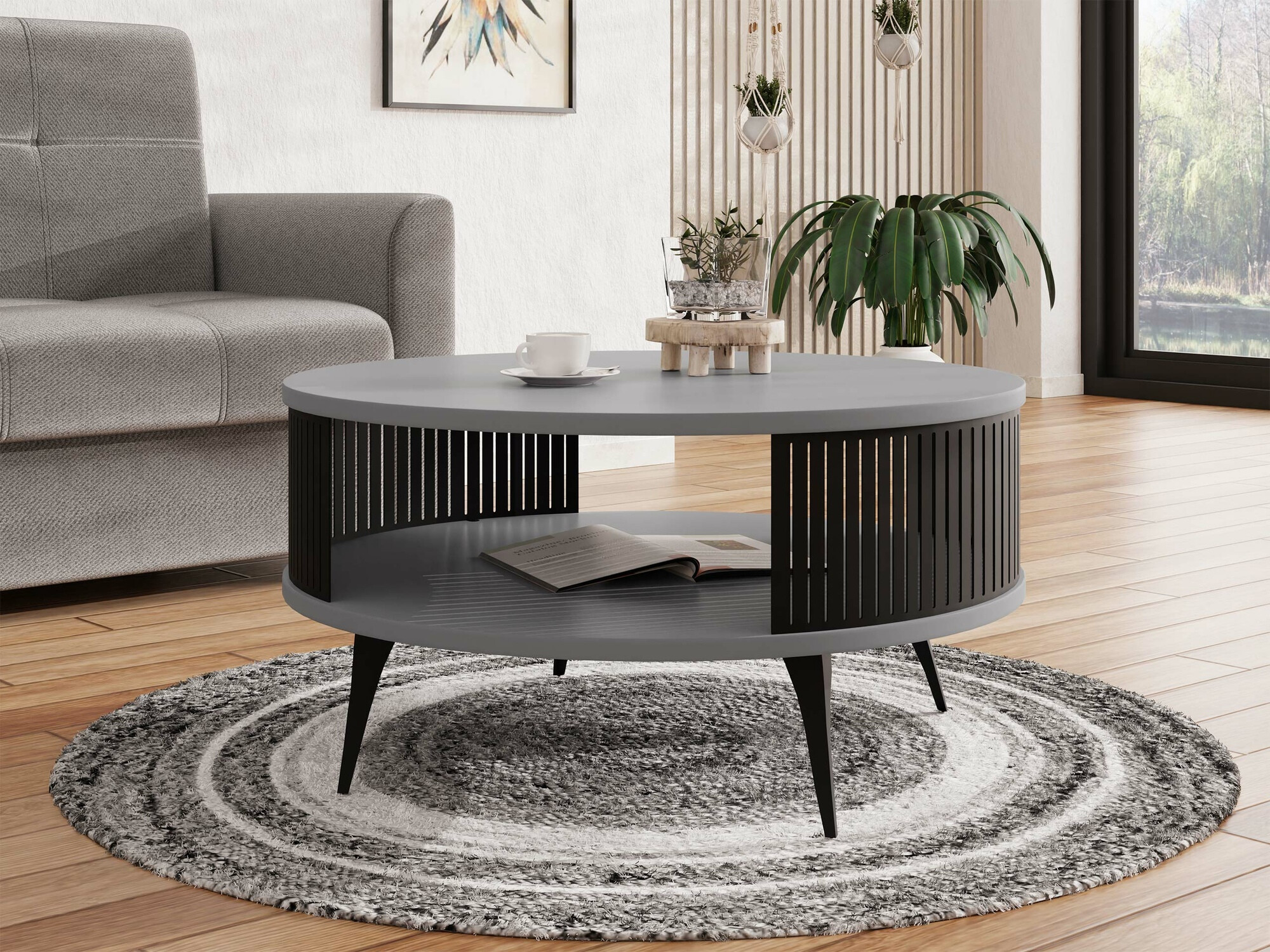 Salontafel Sordore 100 (Zwart + Grafiet)