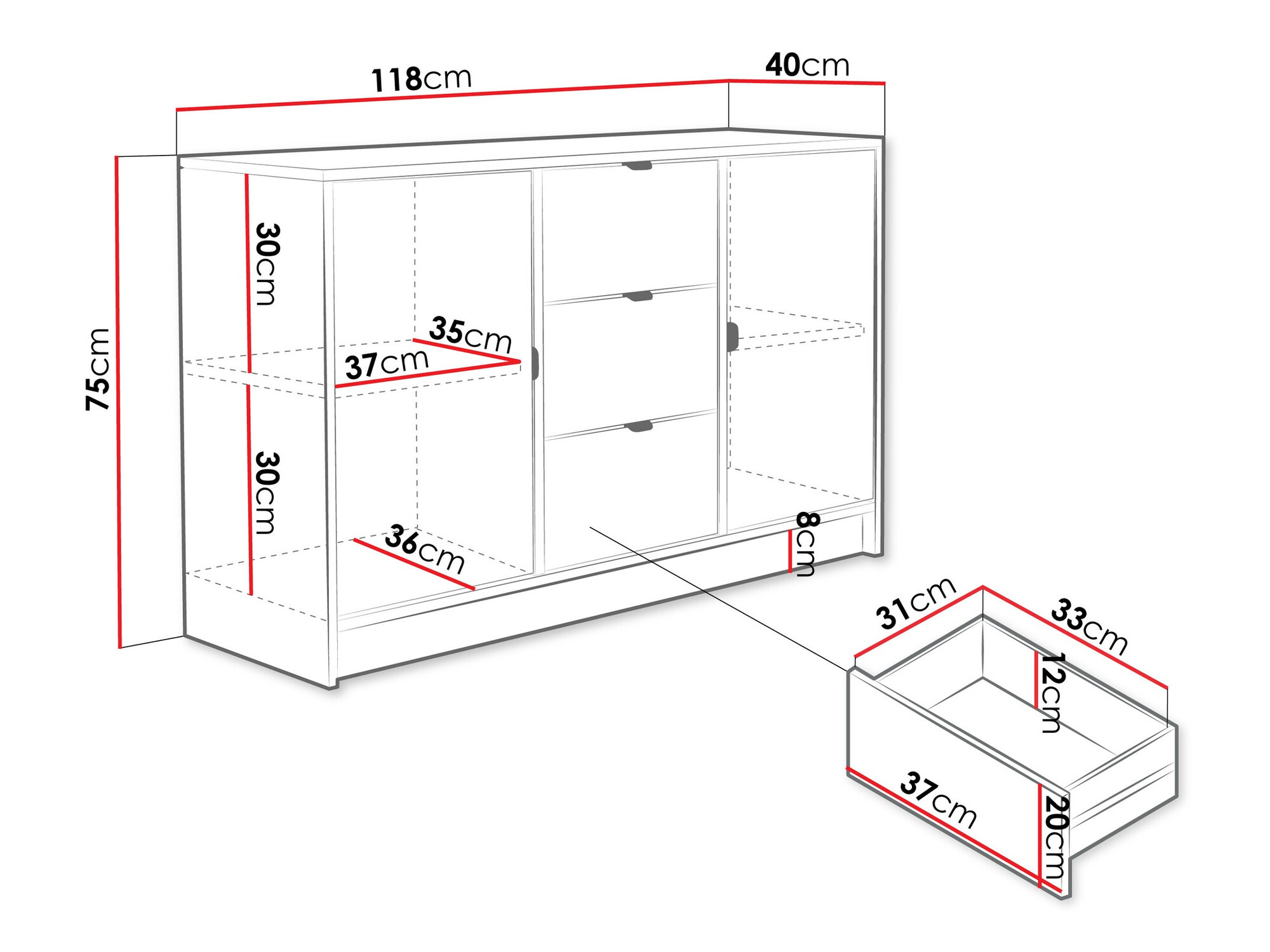 Ladekast Comfivo Papilio (Beige)