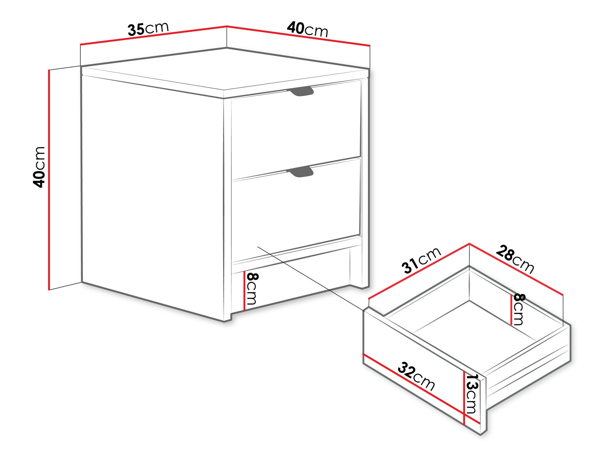 Nachtkastje Comfivo Papilio (Beige)
