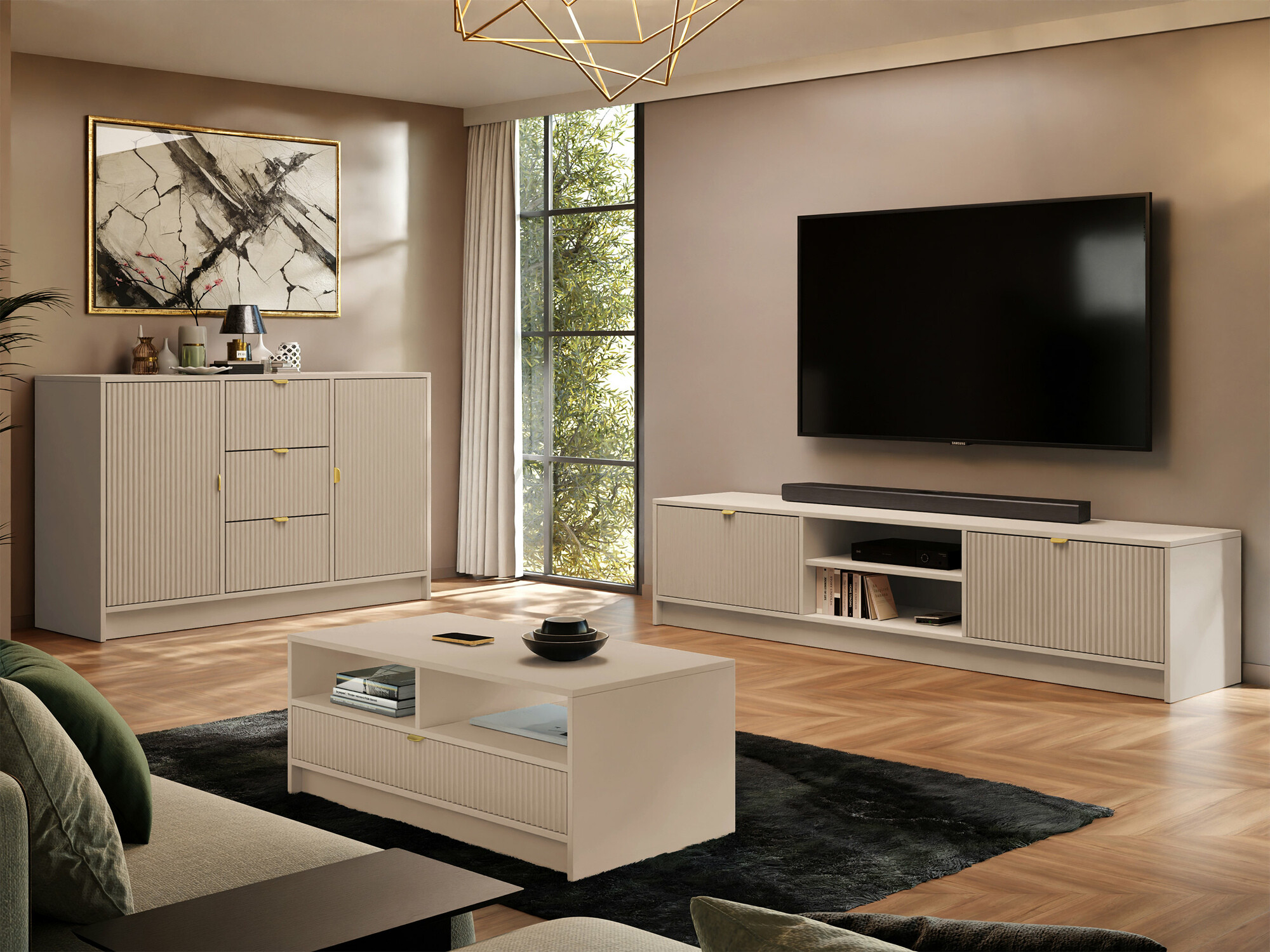 Salontafel Comfivo Larmire 105 (Beige)