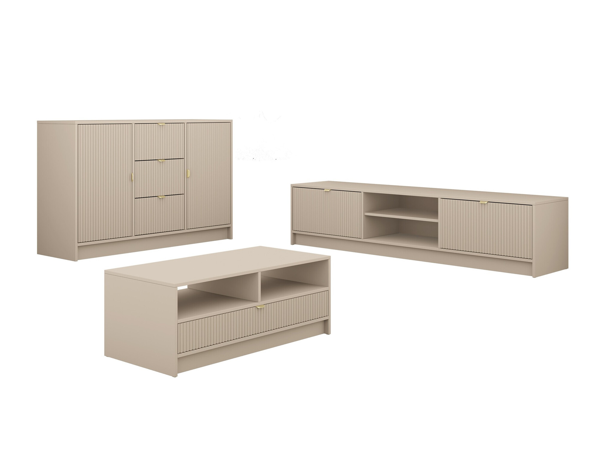 Woonkamerset Comfivo Larmire 107 (Beige)