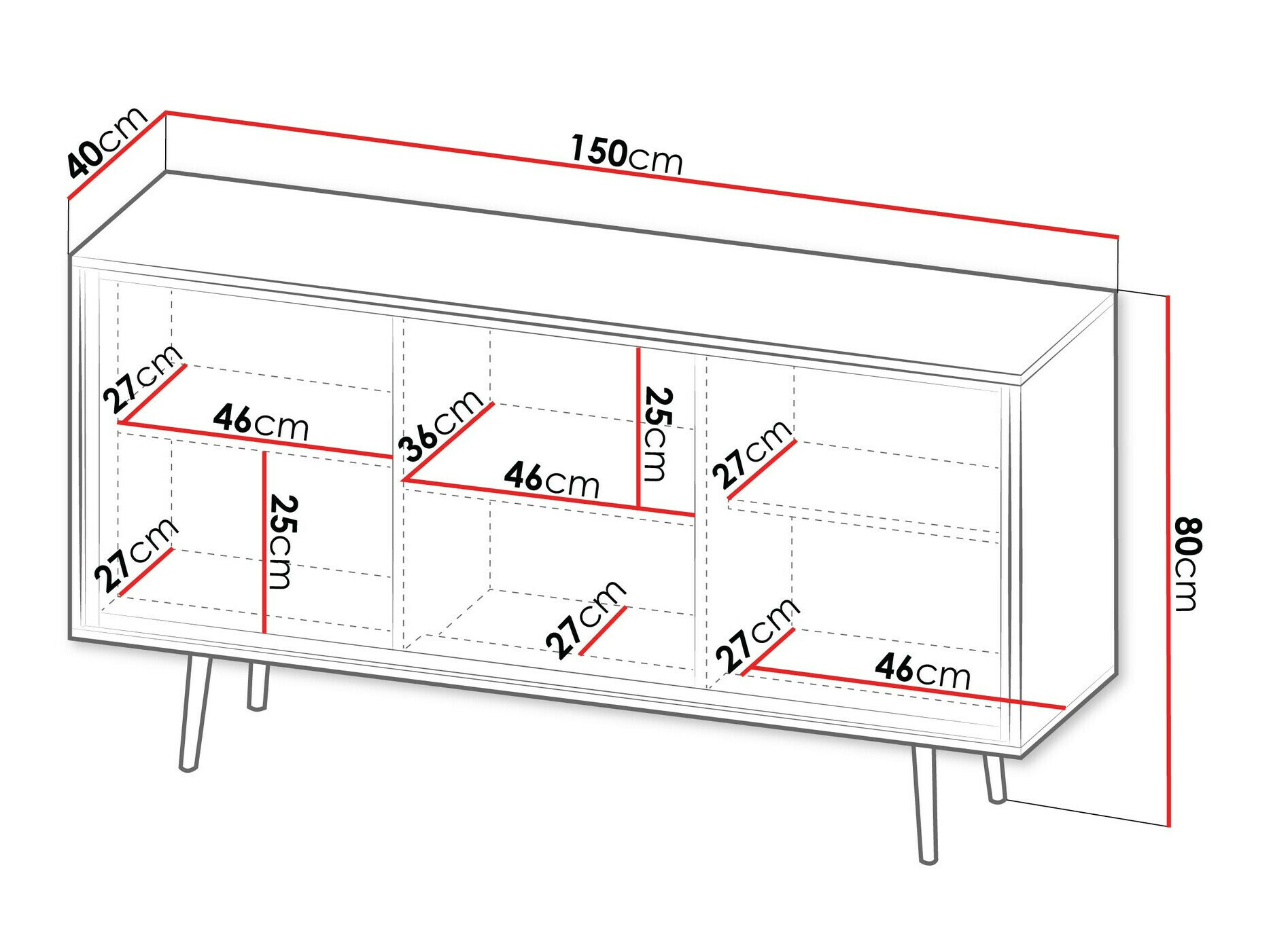 Dressoir Providence 190 (Grafiet)