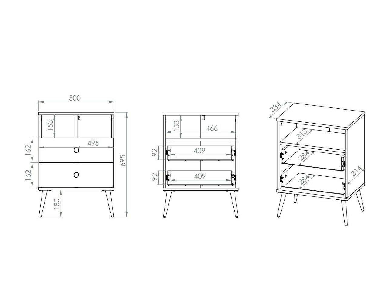 Nachtkastje Flonovu 111 (Donkergroen + Gouden)