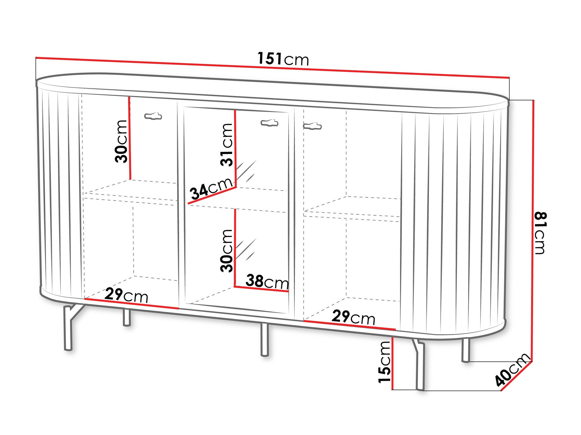 Dressoir Novmono 102 (Zwart)