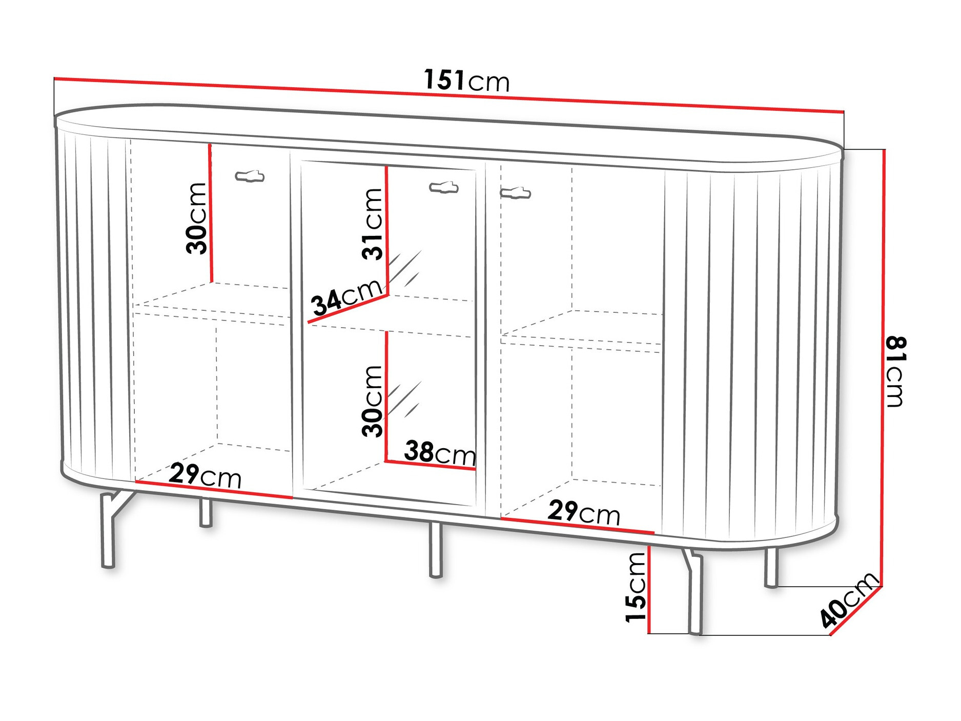 Dressoir Novmono 102 (Zwart)