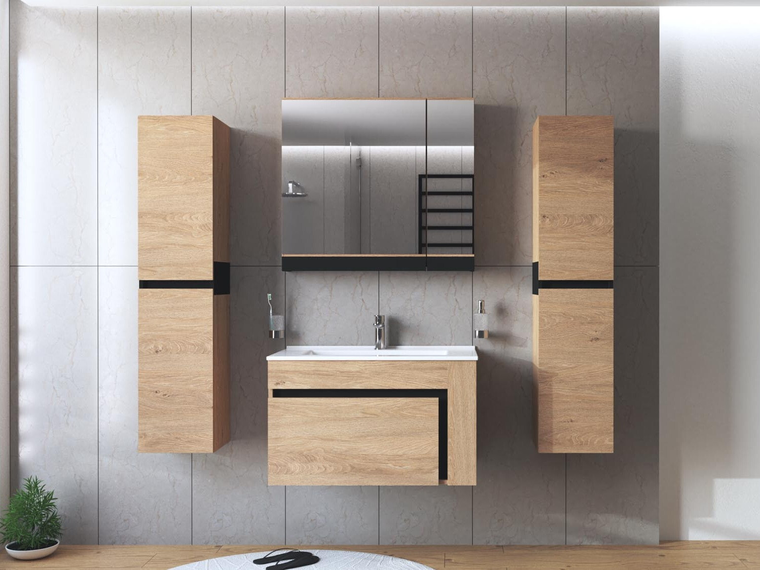 Wand badkamermeubel Fenetra 100