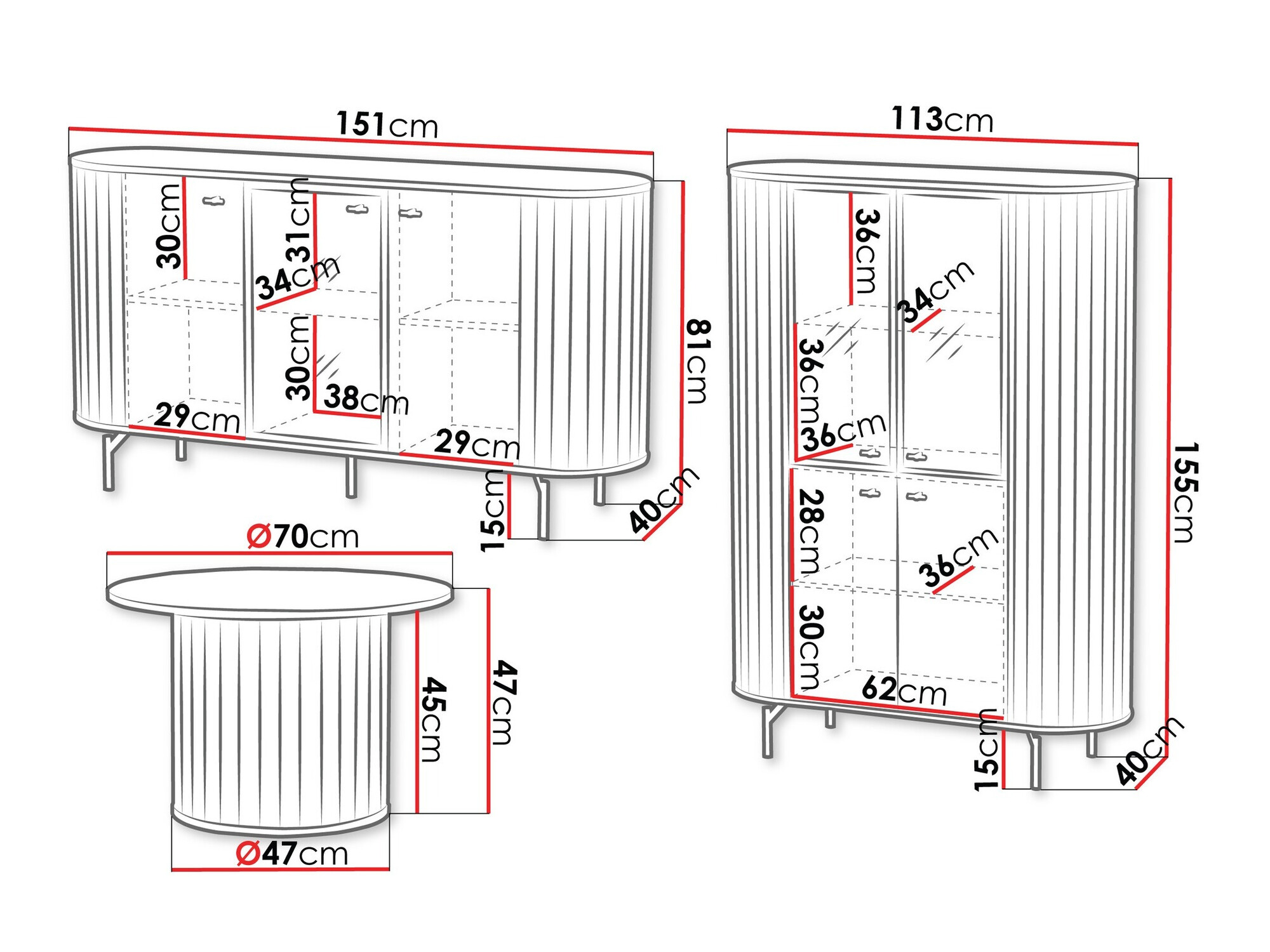 Woonkamerset Novmono 109 (Zwart)