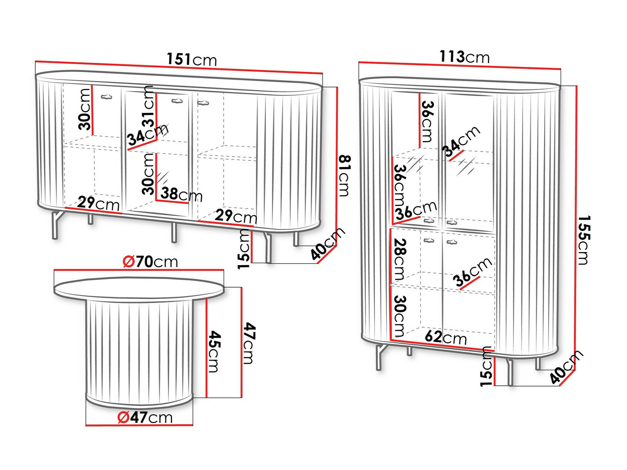 Woonkamerset Novmono 109 (Zwart)