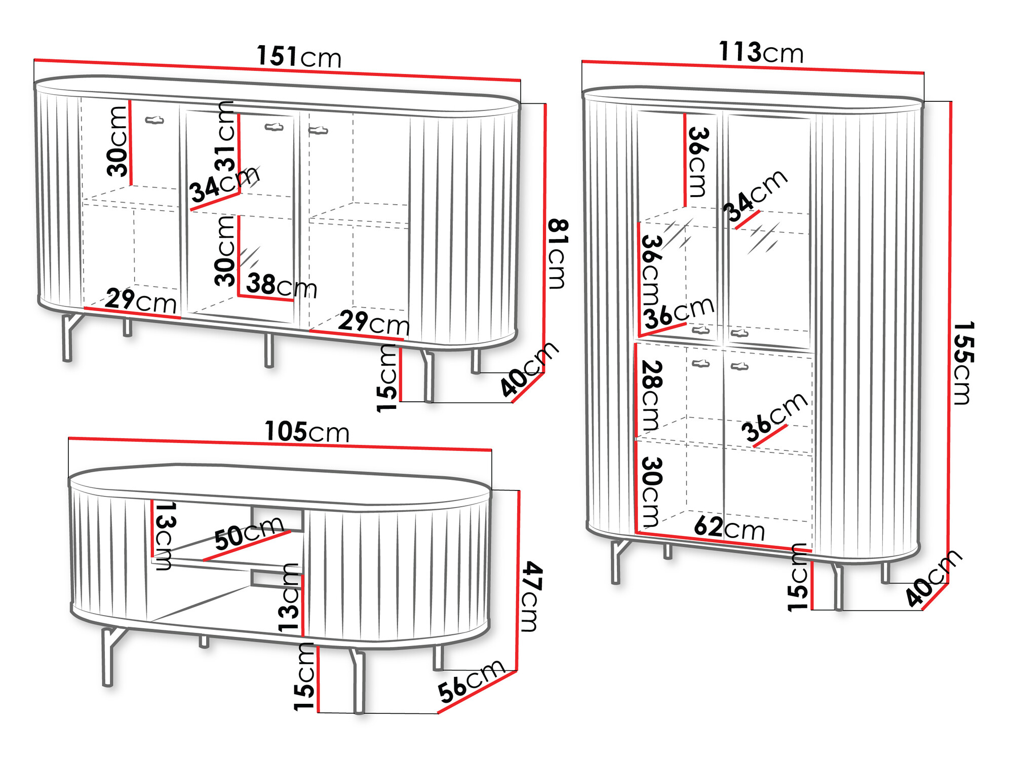Woonkamerset Novmono 111 (Zwart)