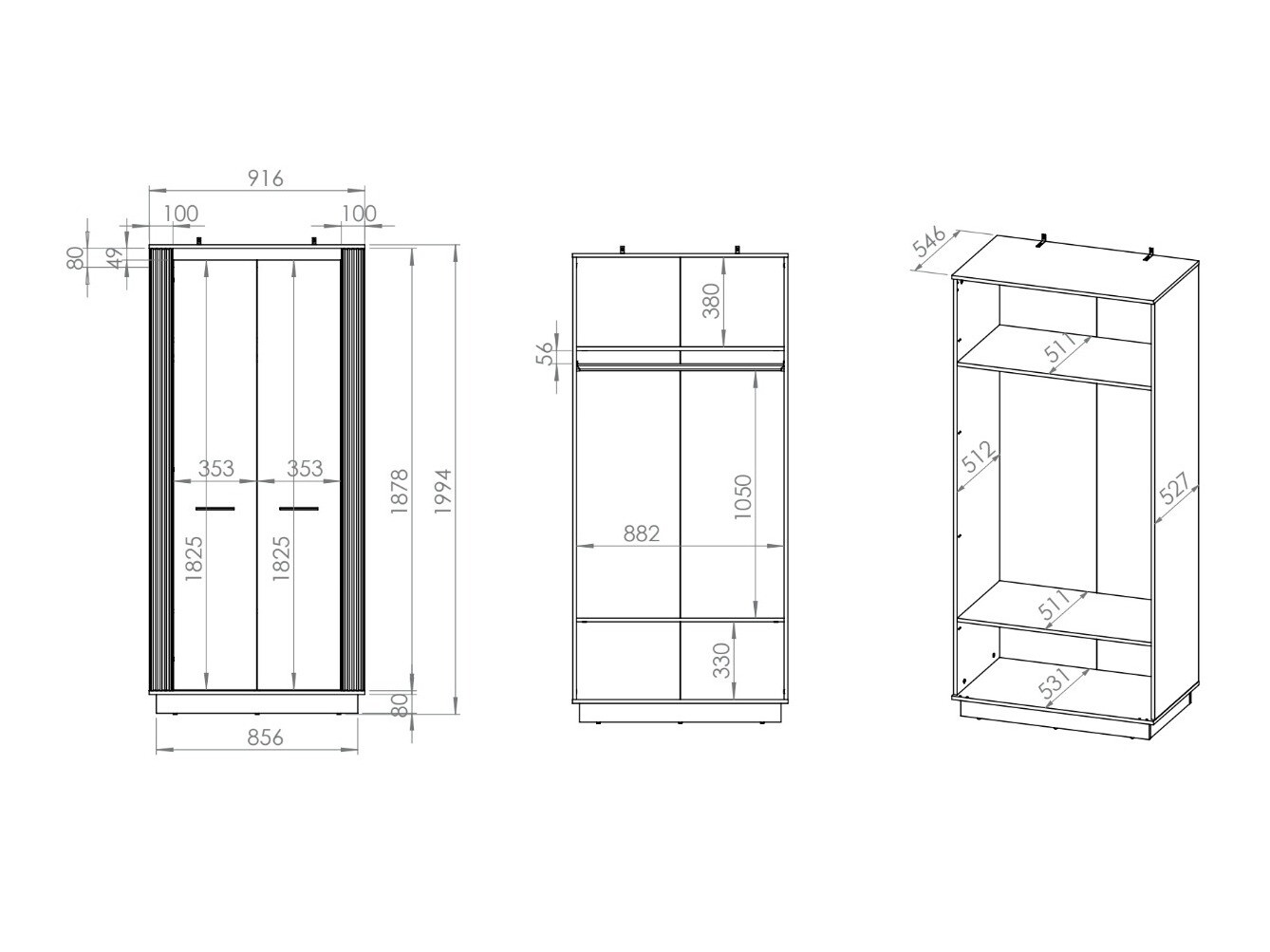 Kledingkast Livluo 105