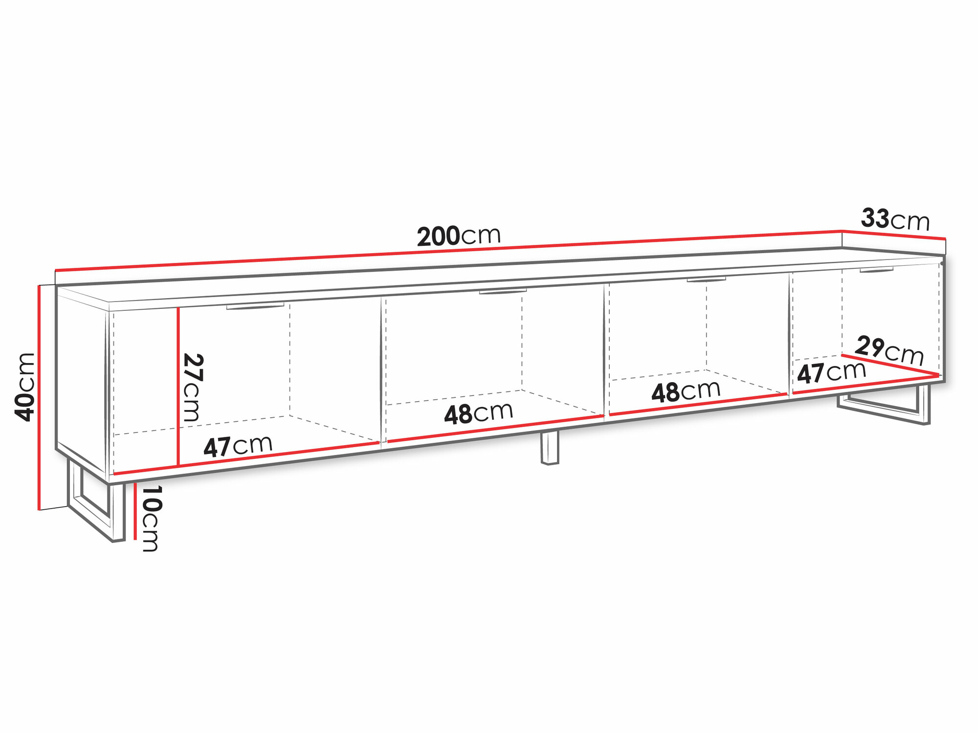 TV-meubel Scientia II (Zwart + Grafiet)