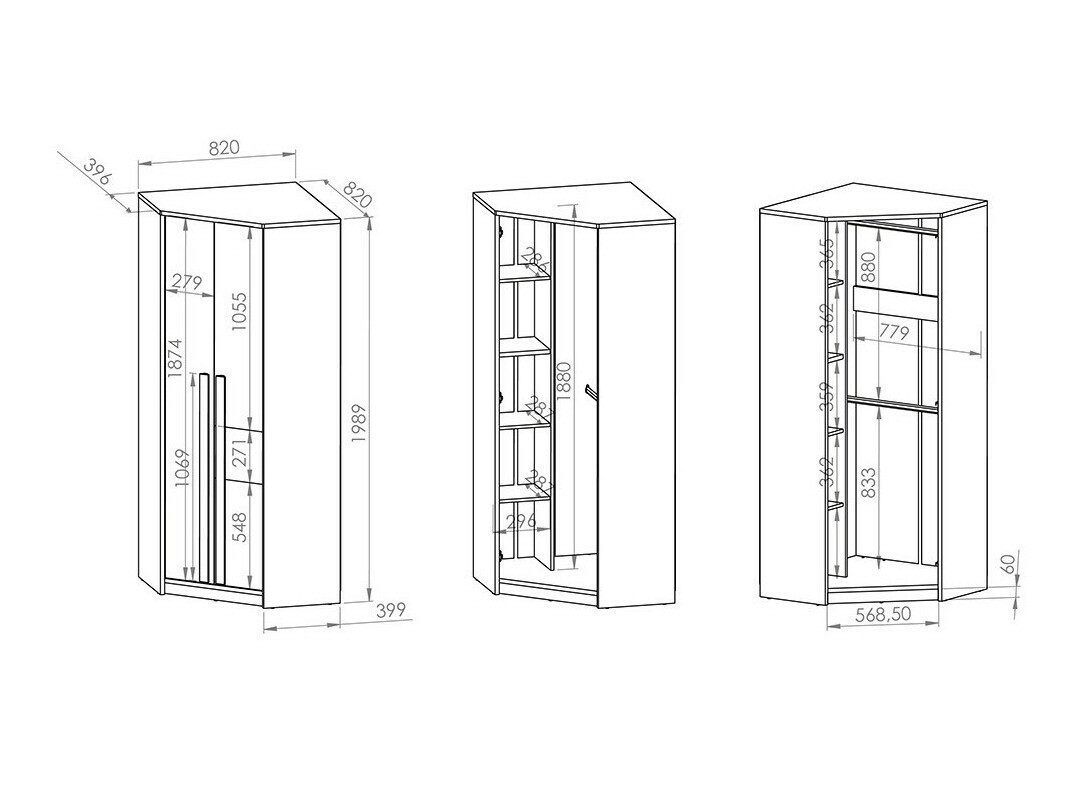 Hoekkledingkast Tivruve 101