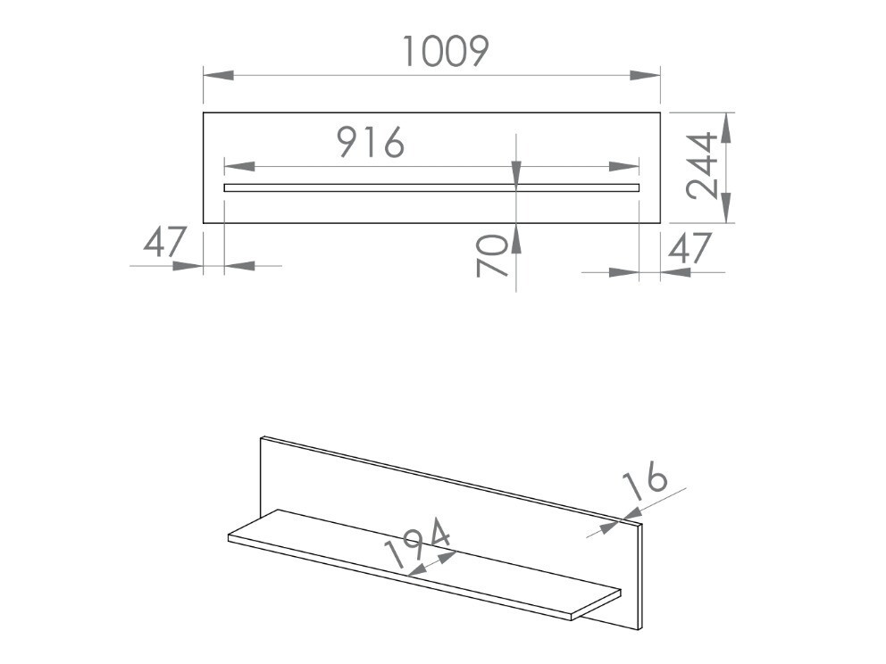Wandplank Orlviro 109