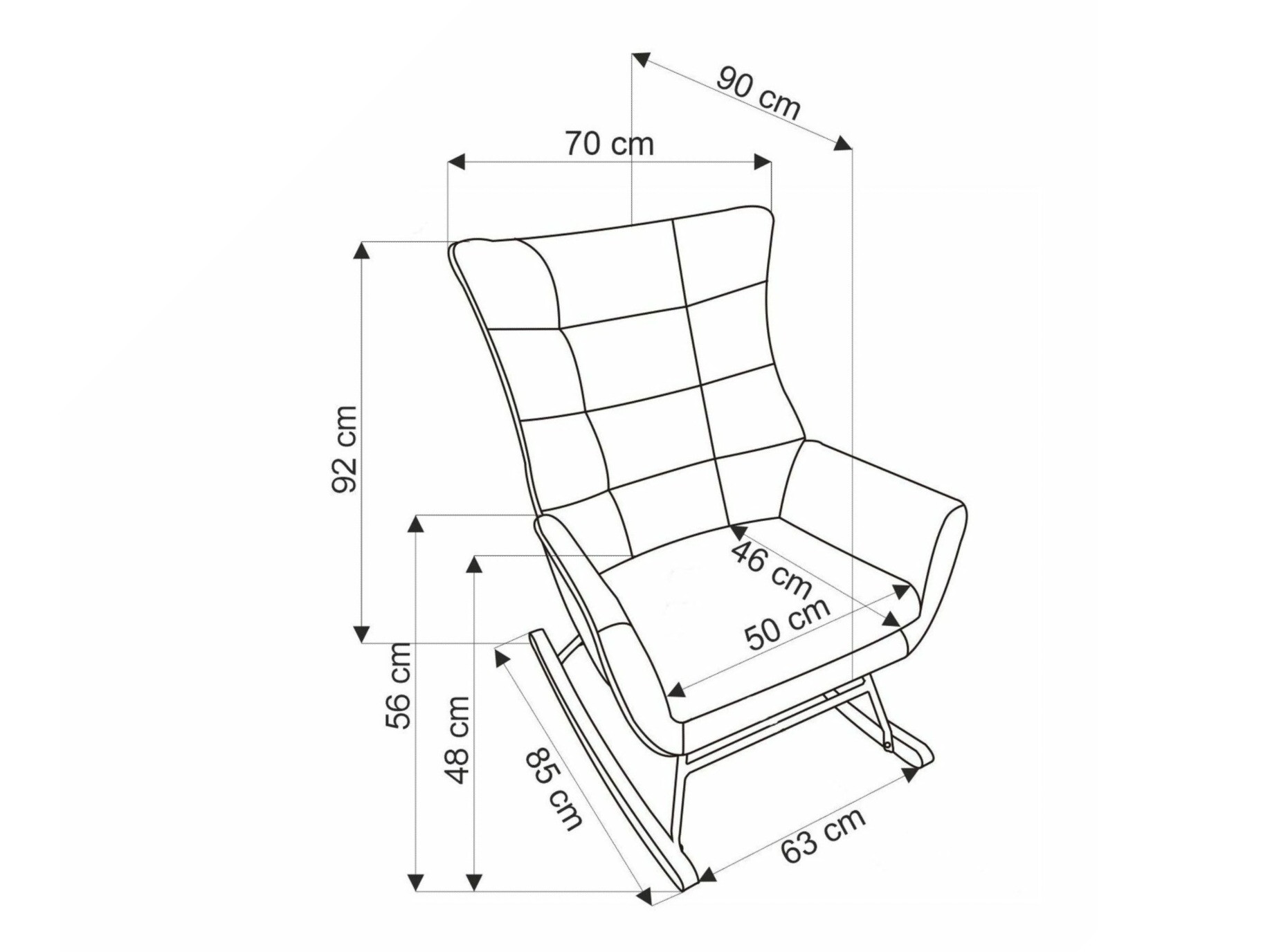 Schommelstoel Houston 1863 (Grijs)