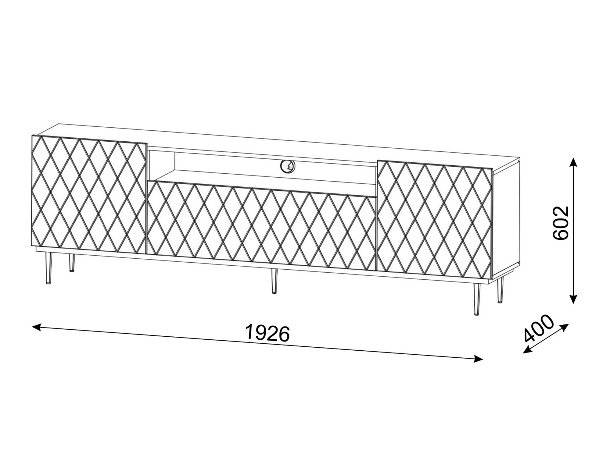 TV-meubel Melmoro 103 (Grafiet)
