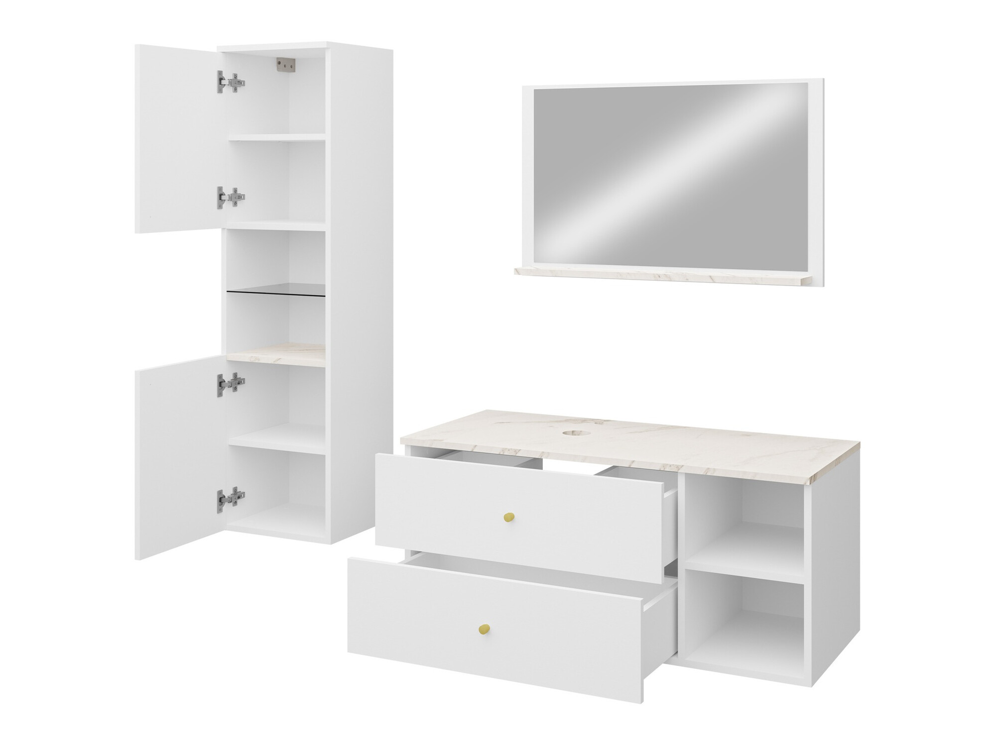 Badkamerset Ophruvi 101 (Notenhout)