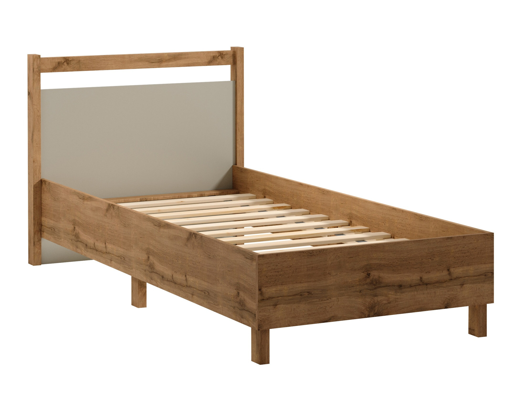 Bed Venmelu 107 (Wotan eik + Beige)