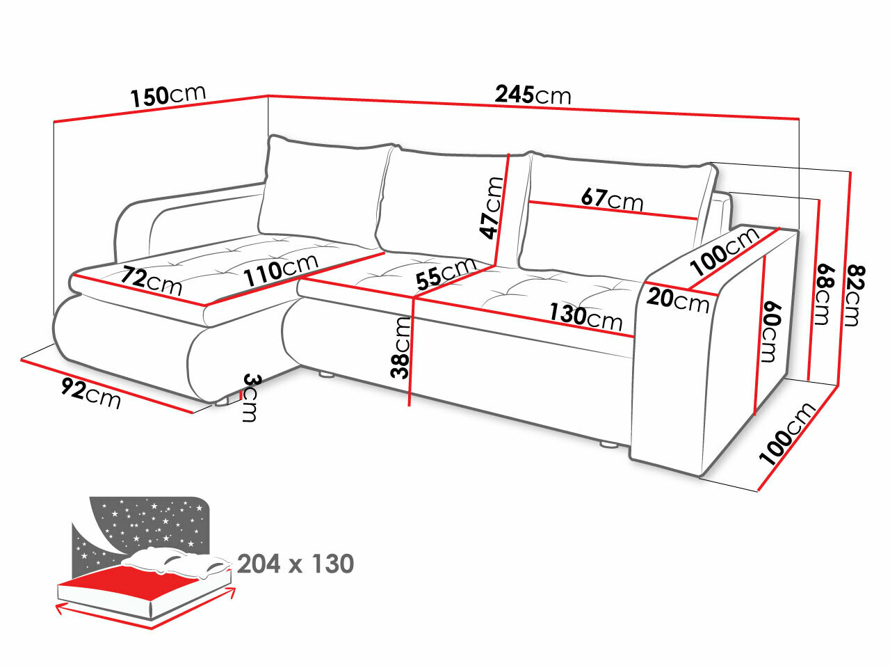 Hoekbank Muncie 100 (Zetta 294 + Zetta 291)