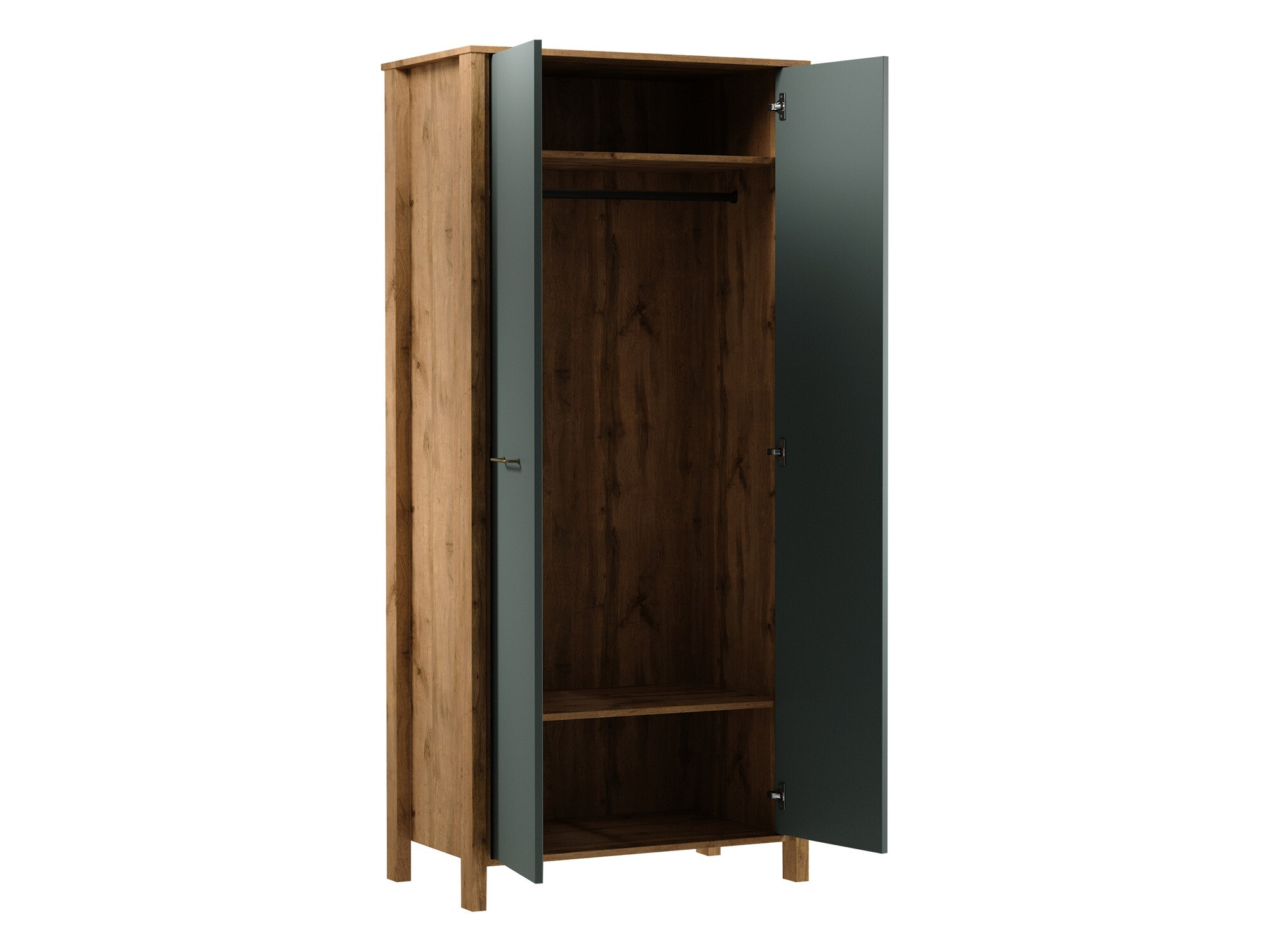 Kledingkast Venmelu 112 (Wotan eik + Groen)