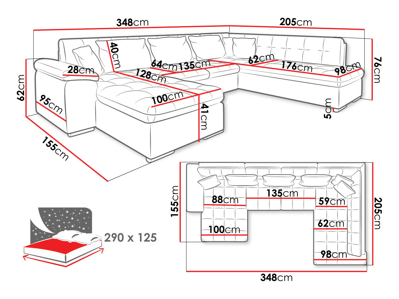 Hoekbank Comfivo 170 (Sicuro 35 + Sempre 6)