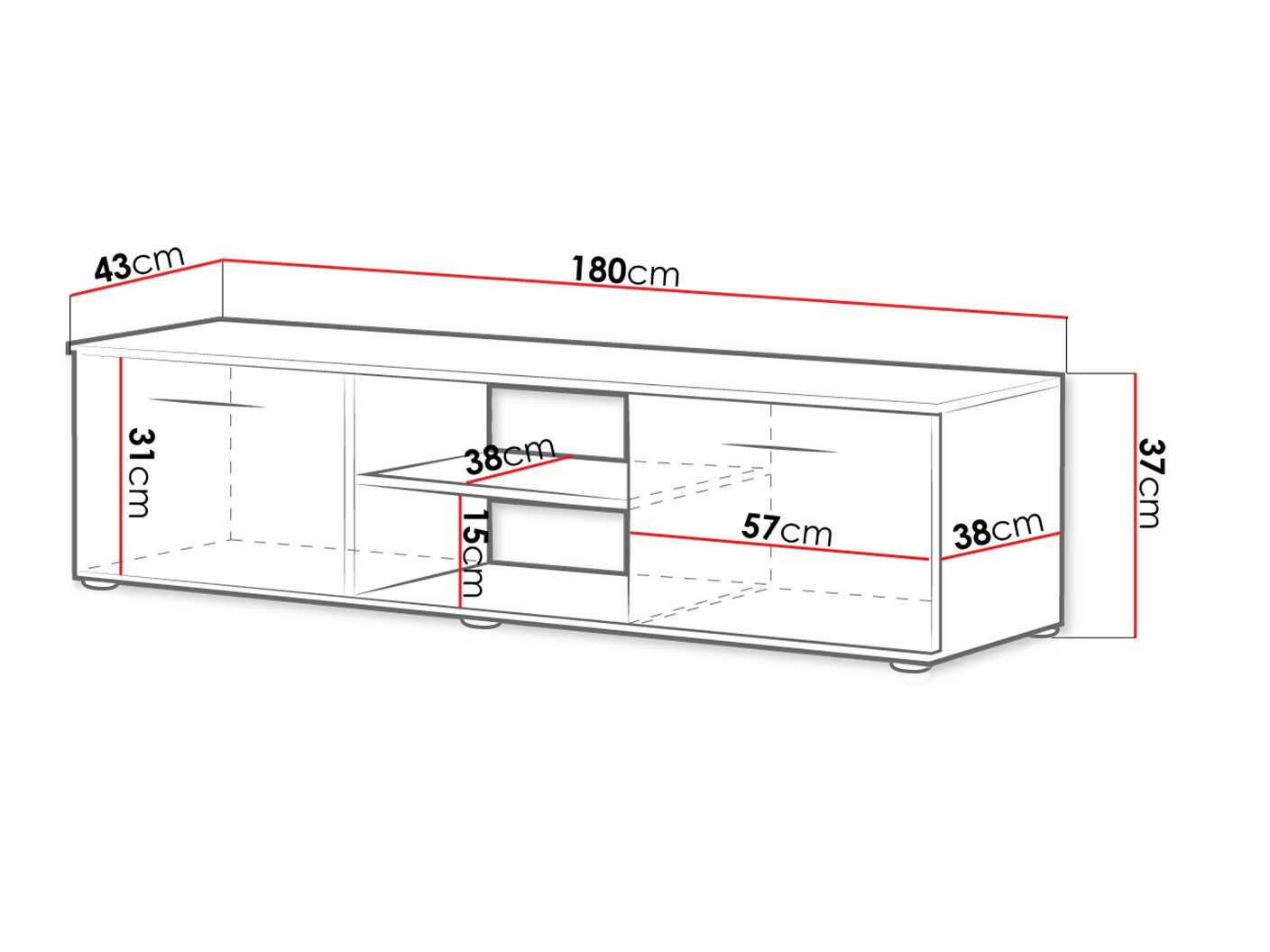 TV-meubel Tornola 101 (Wit + Glanzend wit)