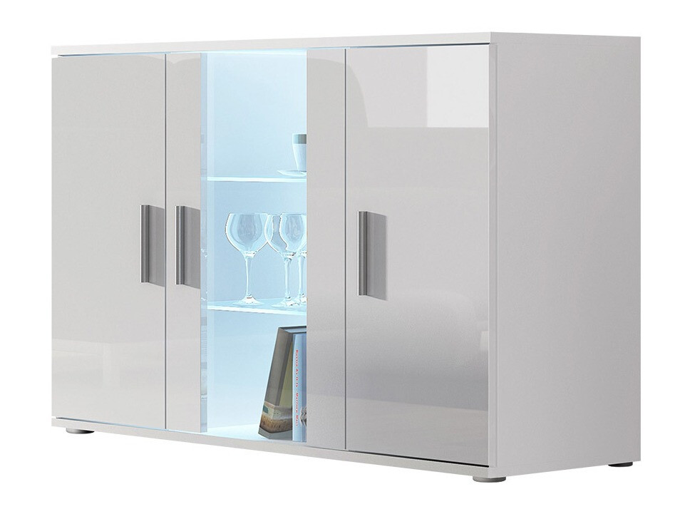 Dressoir Tornola 106 (Wit + Glanzend wit)