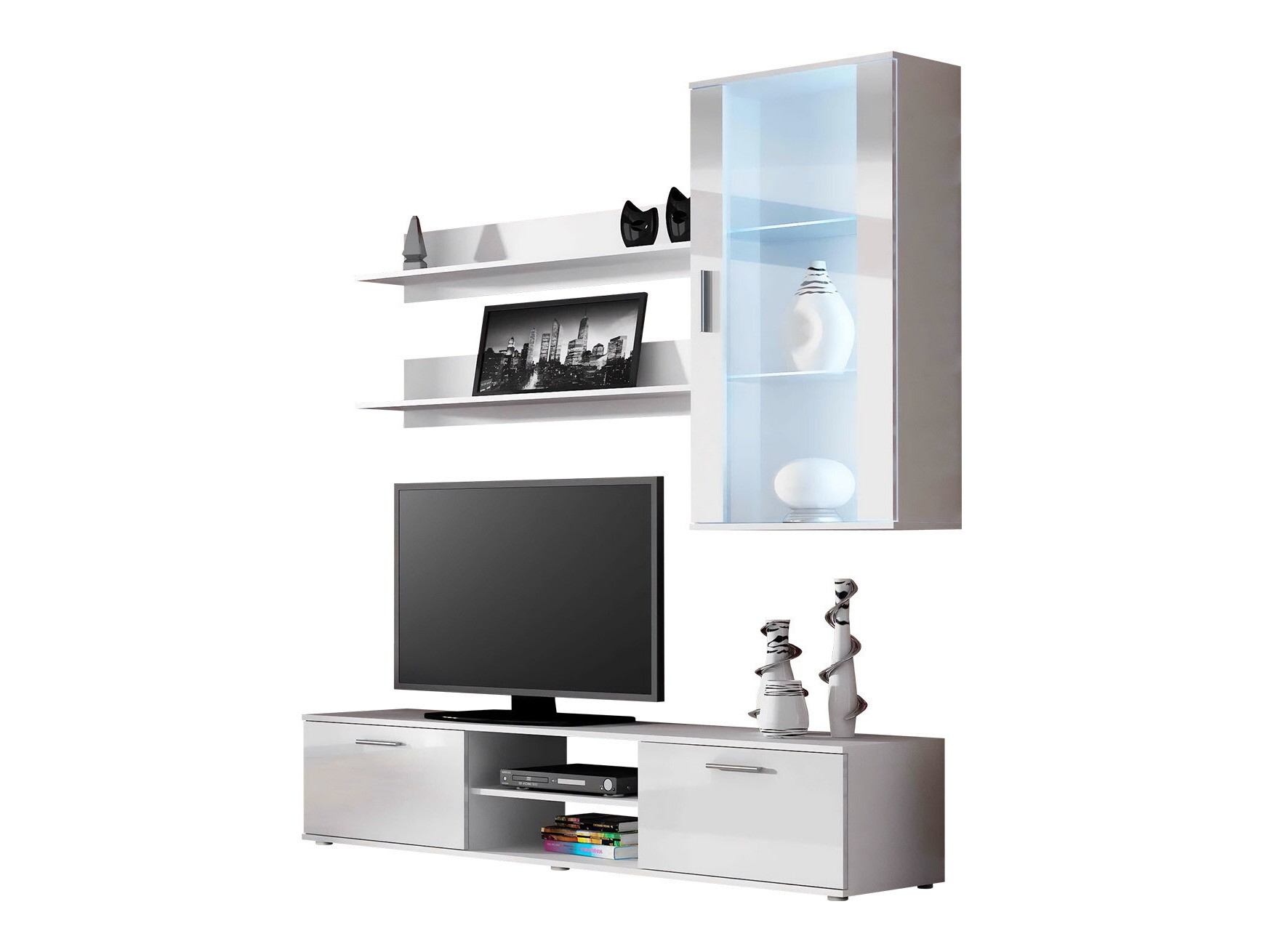 Woonkamerset Tornola 113 (Wit + Glanzend wit)