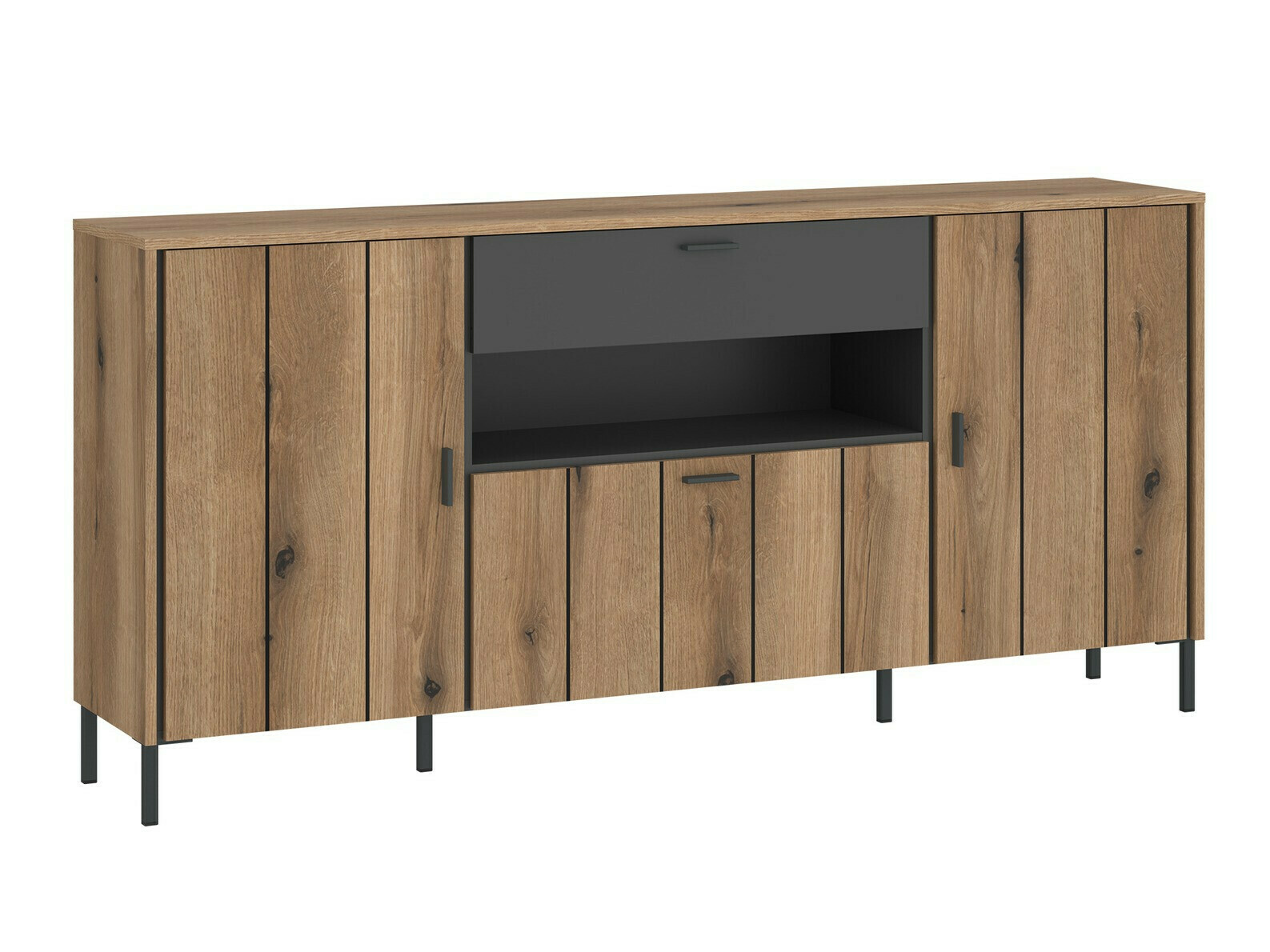 Ladekast Morelmi 105 (Antraciet + Eiken)