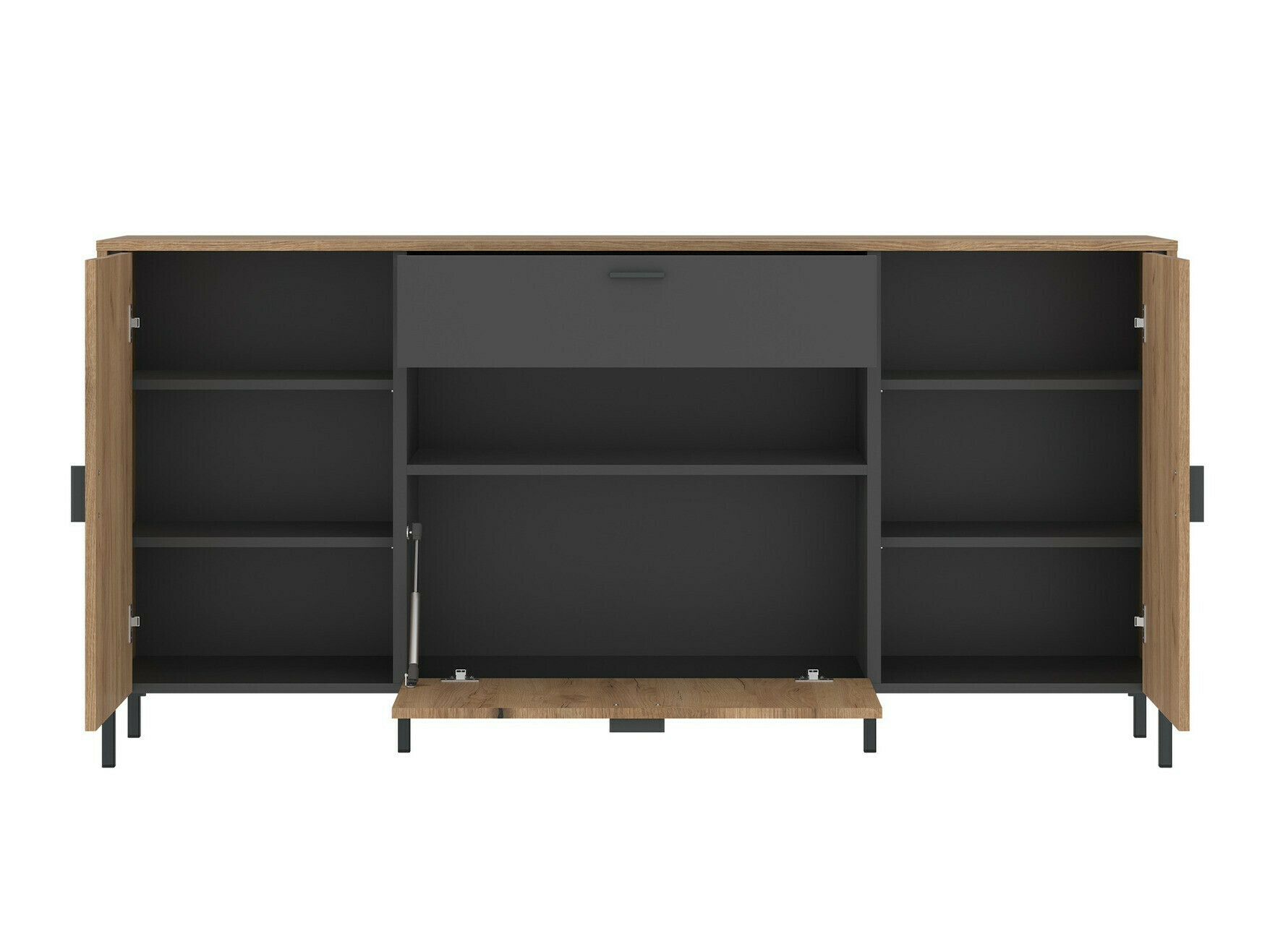 Ladekast Morelmi 105 (Antraciet + Eiken)