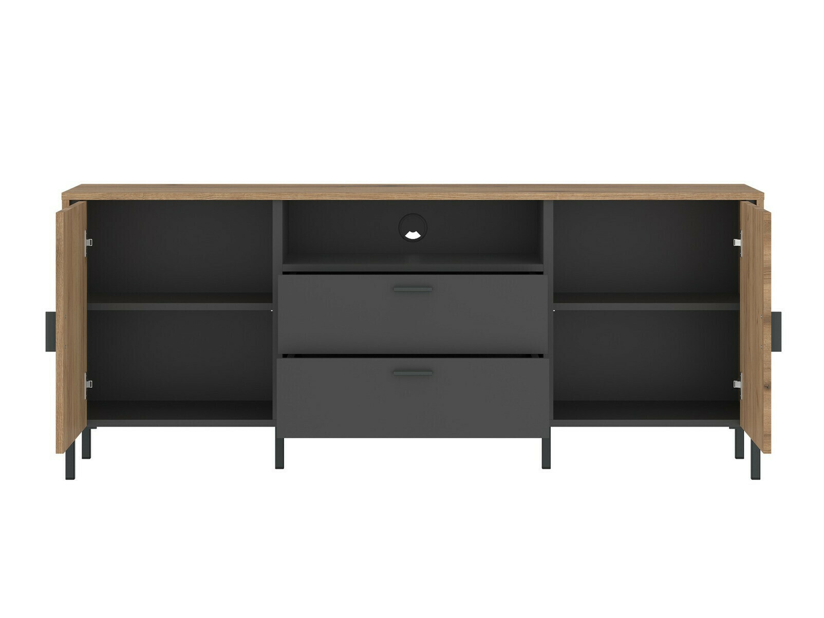 TV-meubel Morelmi 100 (Antraciet + Eiken)