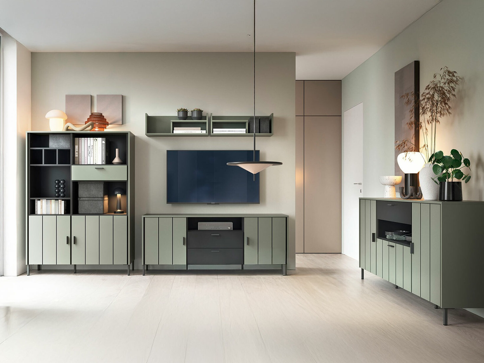 TV-meubel Morelmi 100 (Groen + Antraciet)