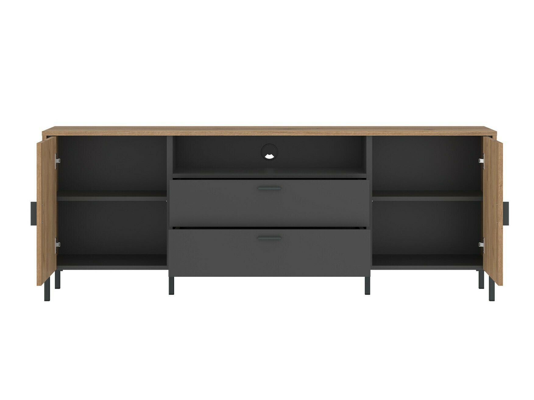TV-meubel Morelmi 101 (Antraciet + Eiken)
