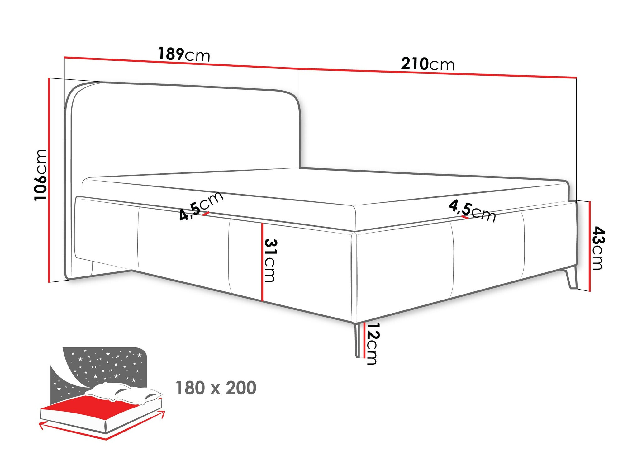Bed ComfiDream Lumila (Velo 623)