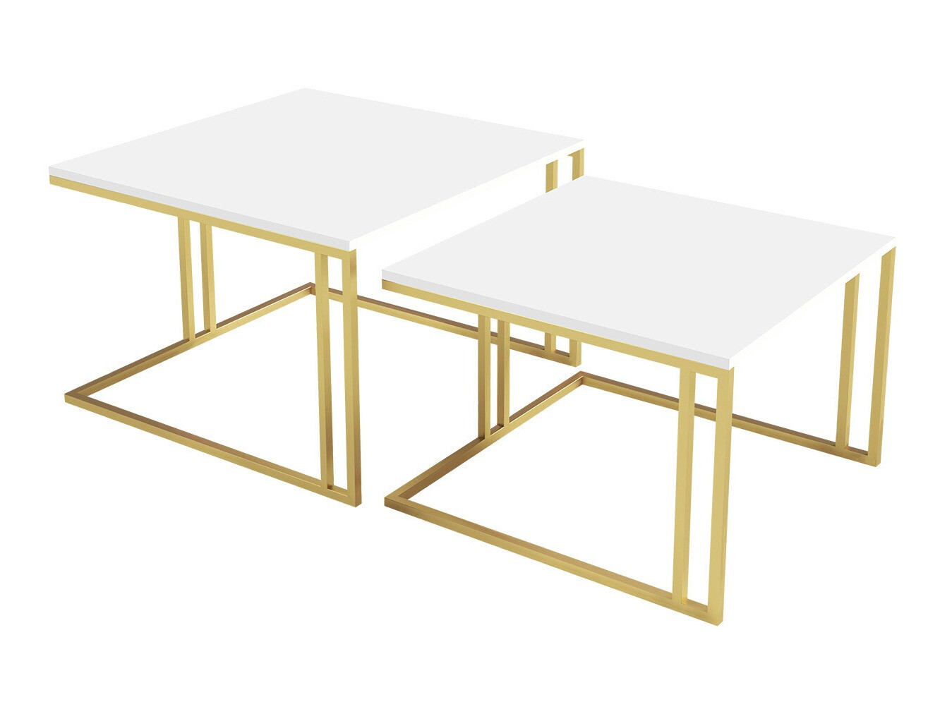 Salontafel set Oswego 110 (Wit + Gouden)