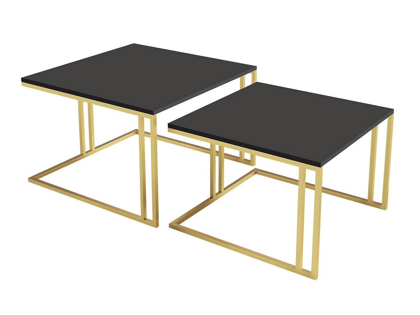 Salontafel set Oswego 110 (Zwart + Gouden)