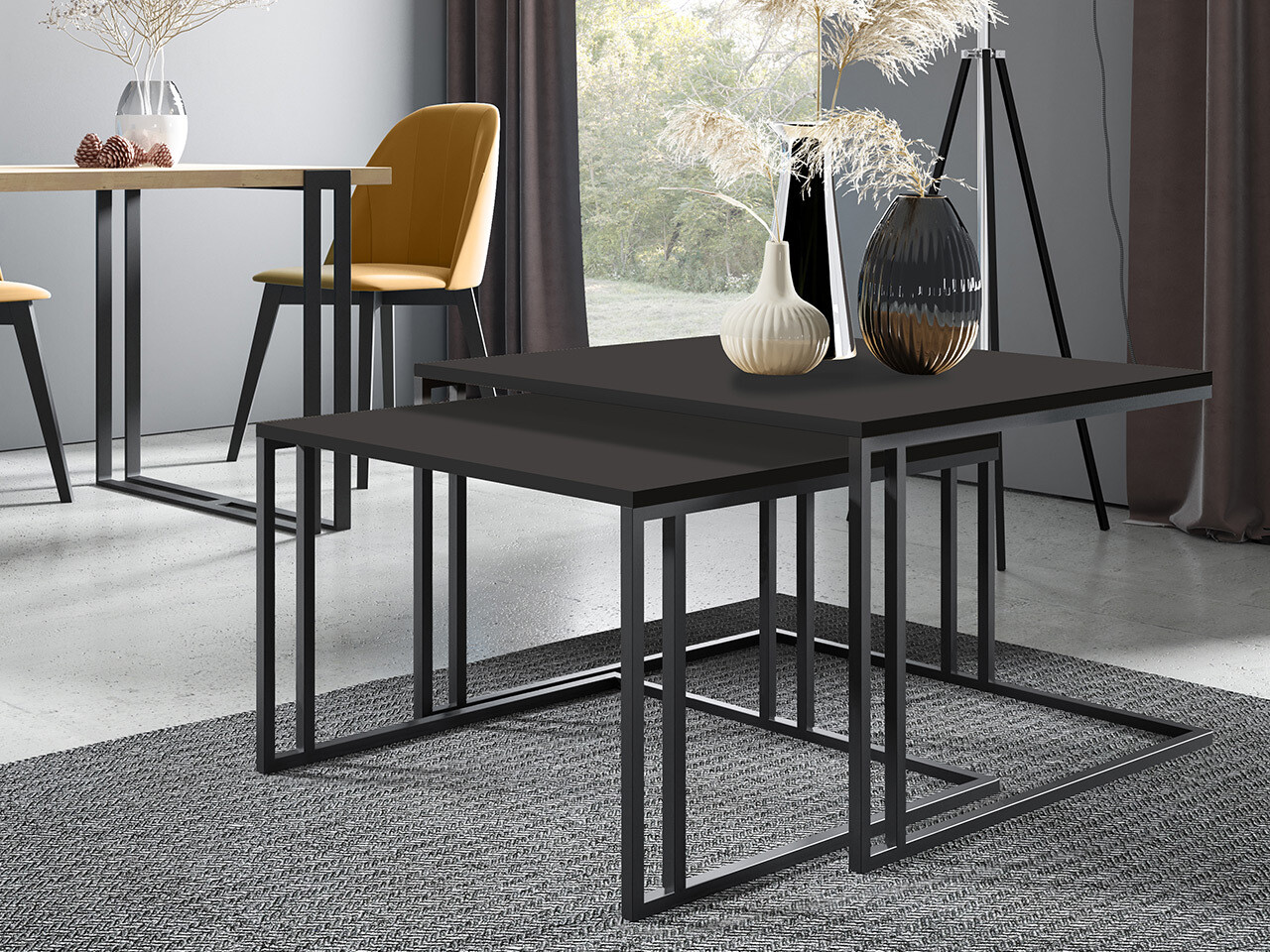 Salontafel set Oswego 110 (Zwart)