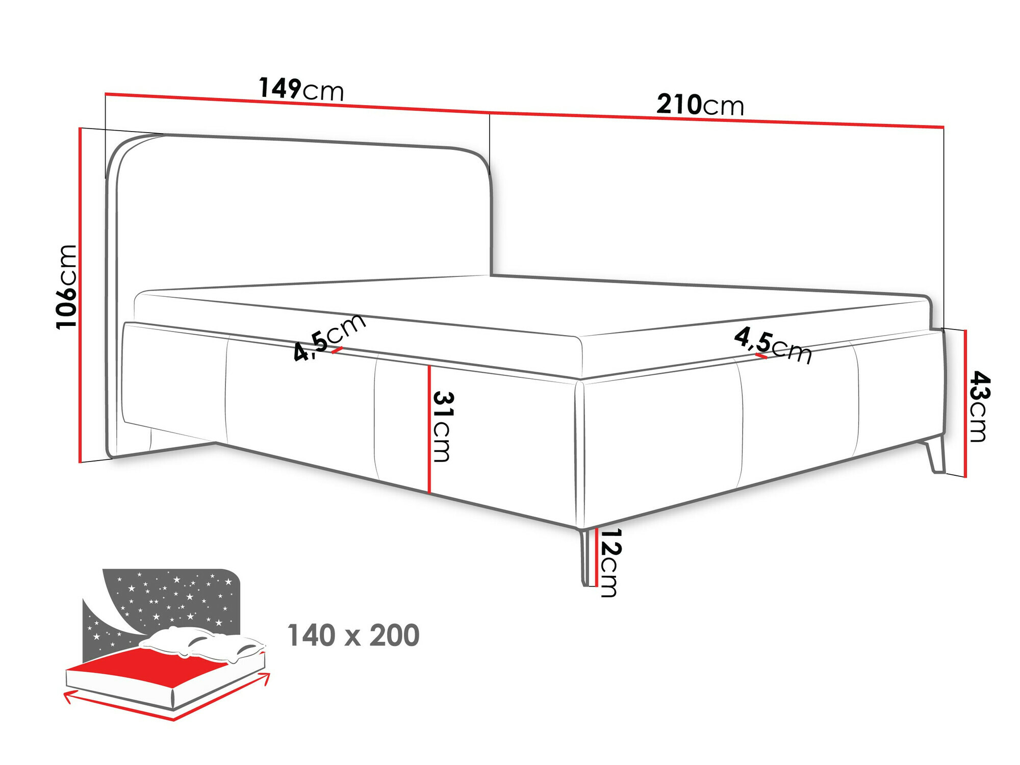 Bed ComfiDream 188 (Velo 633)