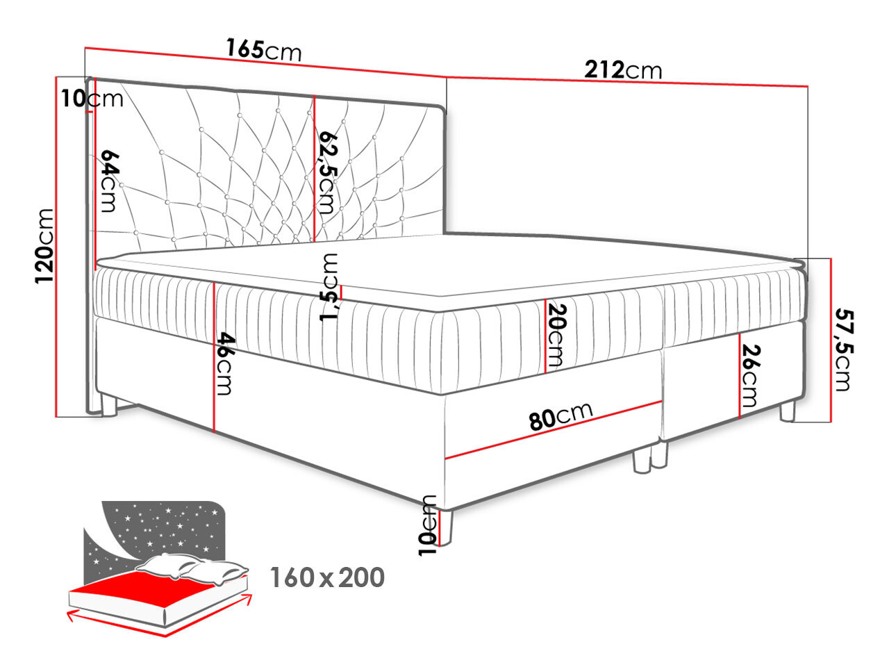 Boxspring Baltimore 175 (Manila 12)