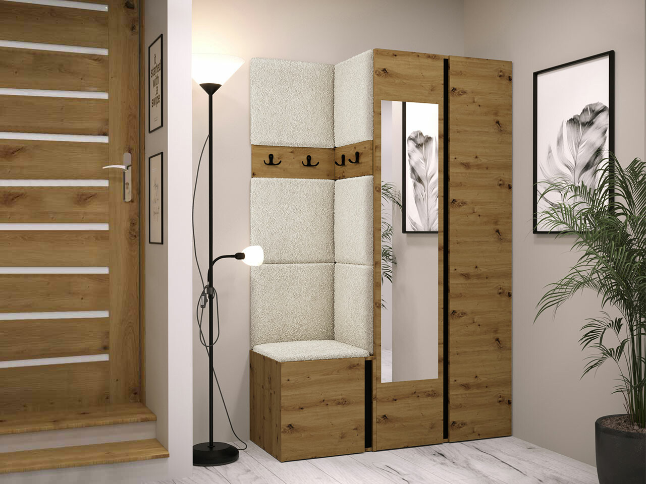 Gangmeubelset Hartford 350 (Artisan eiken + Zwart)