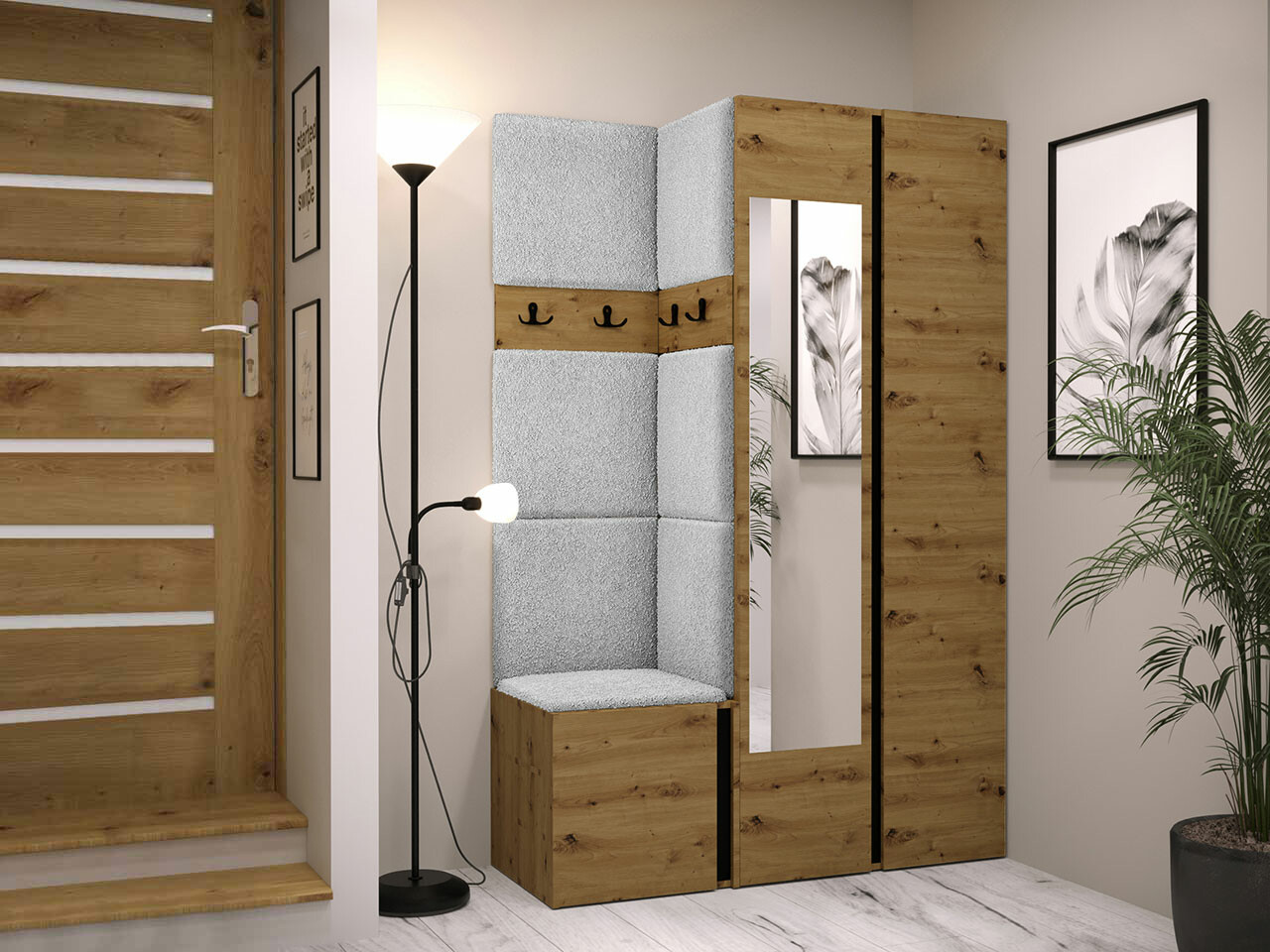 Gangmeubelset Hartford 350 (Artisan eiken + Zwart)