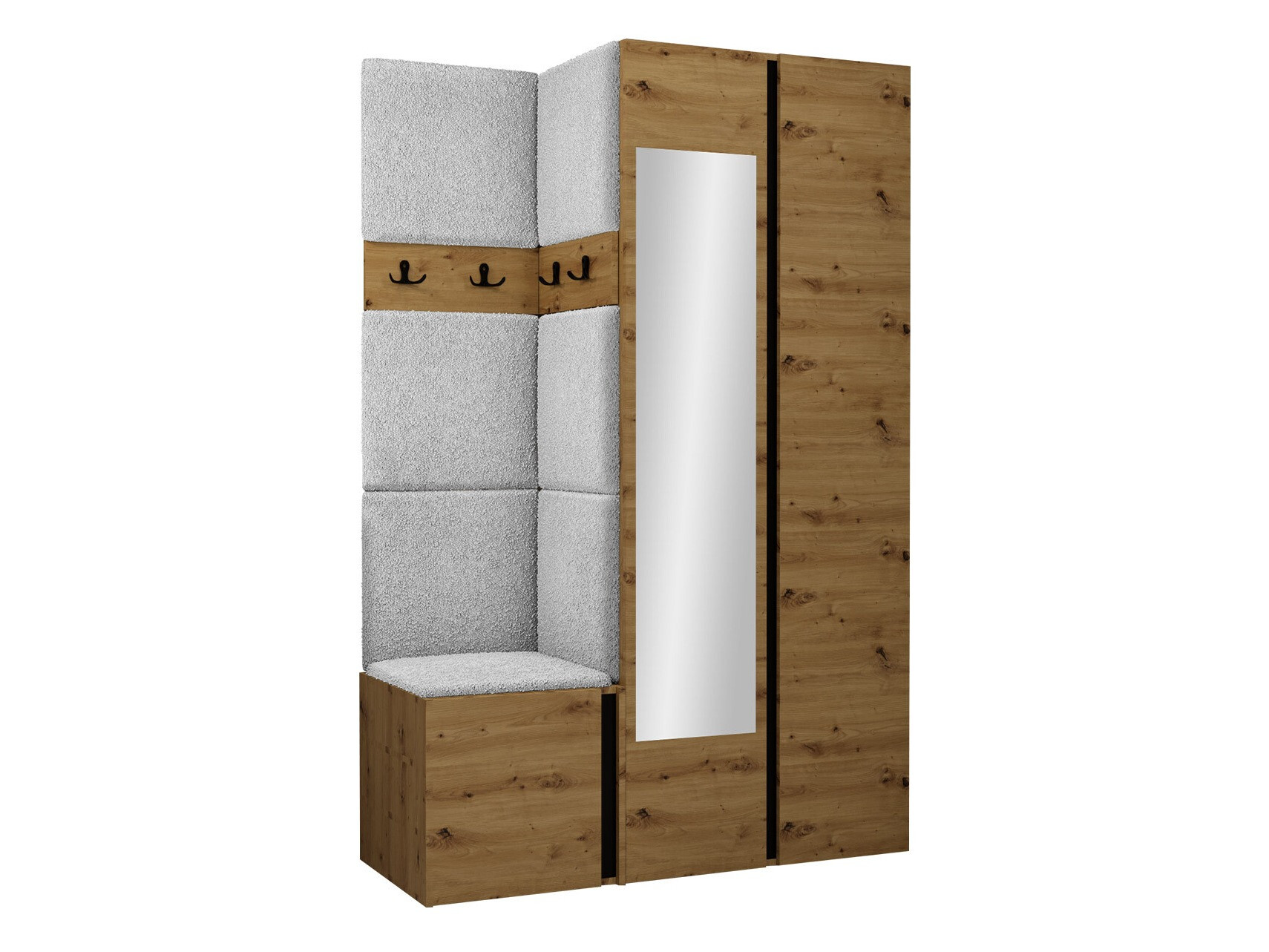 Gangmeubelset Hartford 350 (Artisan eiken + Zwart)