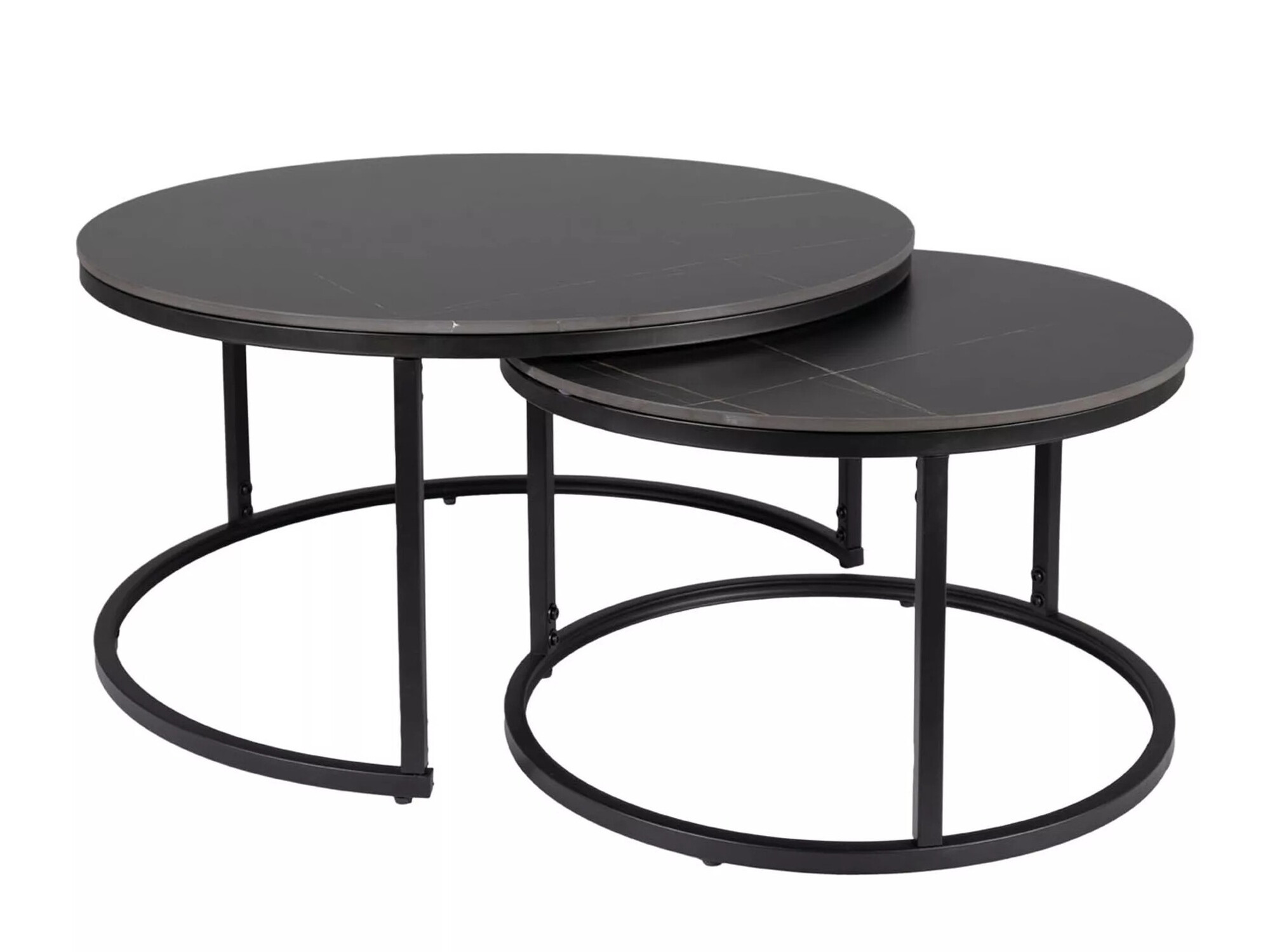 Salontafel set Detroit 607 (Zwart marmer)