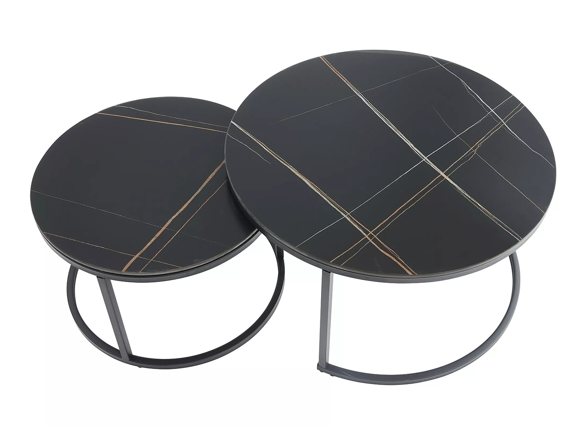 Salontafel set Detroit 607 (Zwart marmer)