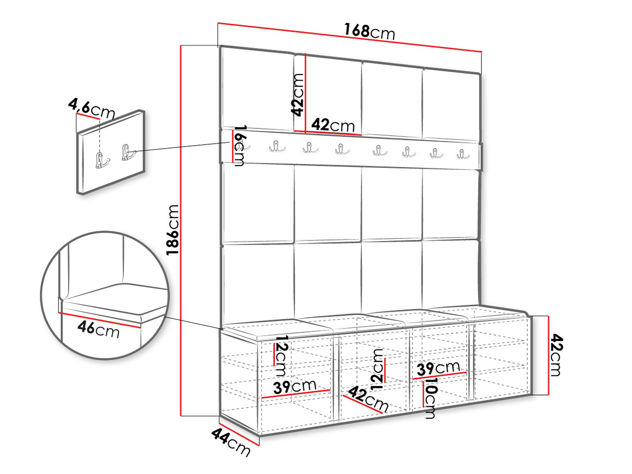 Gangmeubelset Hartford 268 (Grafiet)