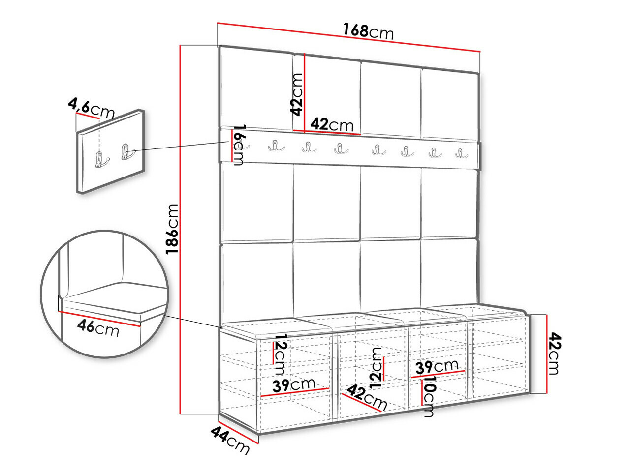 Gangmeubelset Hartford 268 (Grafiet)